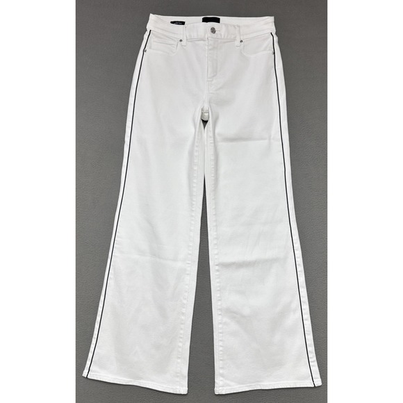 White House Black Market Denim - White House Black Market Contrast Seam Wide Leg Jeans Womens 6 Long 30x32 Flare